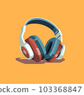 illustration of red headphones 103368847