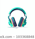 illustration of blue headphones 103368848