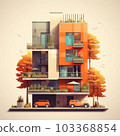Scandinavian style apartment illustration 103368854