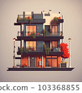 Scandinavian style apartment illustration 103368855