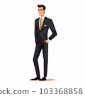 Illustration of a business office worker wearing a suit 103368858