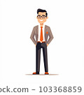 Illustration of a business office worker wearing a suit 103368859