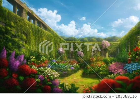 《AI image》開滿鮮花的美麗花園 《AI image》開滿鮮花的美麗花園 103369110