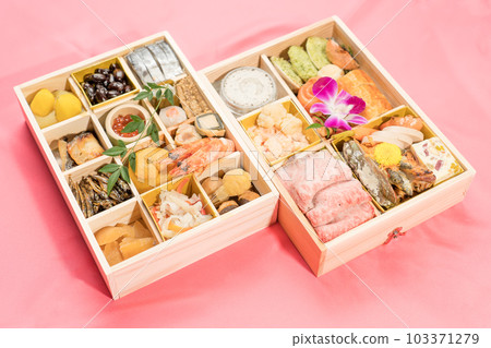 Japanese and Western Osechi Cuisine Double Tiered 103371279