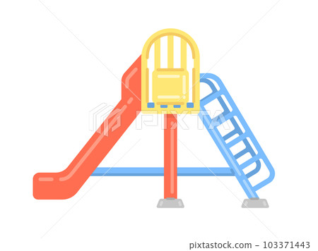 Illustration of a slide playground equipment in a park 103371443