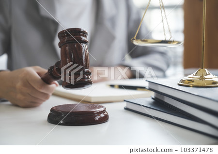 Business woman in suit or lawyer working on a documents. Business woman in suit or lawyer working on a documents. 103371478
