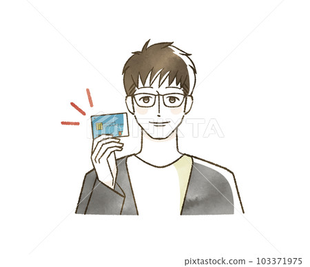 拿著信用卡的微笑的人 103371975