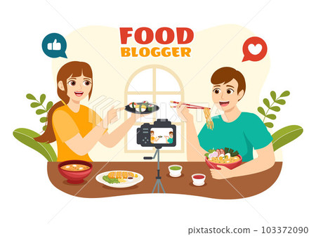 Food Blogger Vector Illustration with Influencer Review and Share it on the Blog in Flat Cartoon Hand Drawn Landing Page Background Templates Food Blogger Vector Illustration with Influencer Review and Share it on the Blog in Flat Cartoon Hand Drawn Landing Page Background Templates 103372090