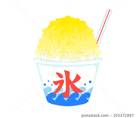 Shaved ice with lemon flavor 103372897