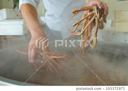 在一大鍋開水中煮螃蟹 在一大鍋開水中煮螃蟹 103372971