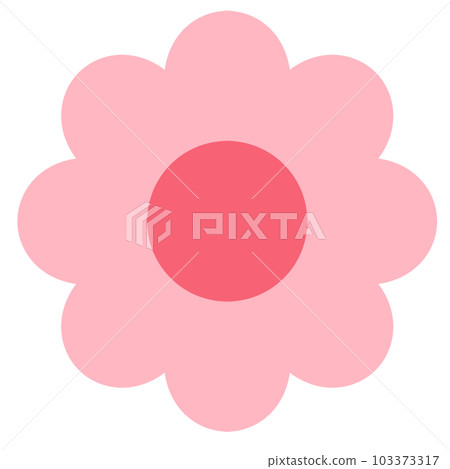 Vector flowers, illustrator flowers, pastel pink cartoon flowers. 103373317