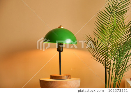 a lamp in home against white wall a lamp in home against white wall 103373351