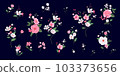 Set of bouquets with pink roses and daisies 103373656