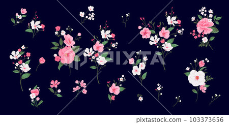 Set of bouquets with pink roses and daisies Set of bouquets with pink roses and daisies 103373656