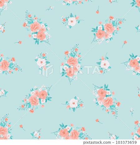 Seamless spring vector pattern with floral motif Seamless spring vector pattern with floral motif 103373659