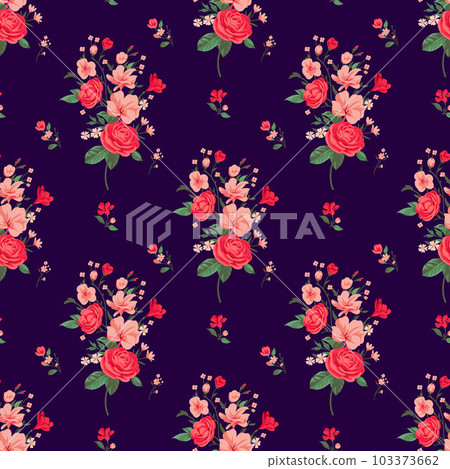Seamless spring vector pattern with floral motif Seamless spring vector pattern with floral motif 103373662