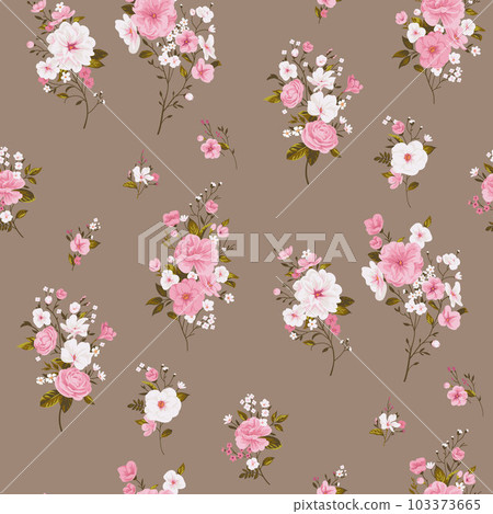 Seamless spring vector pattern with floral motif Seamless spring vector pattern with floral motif 103373665