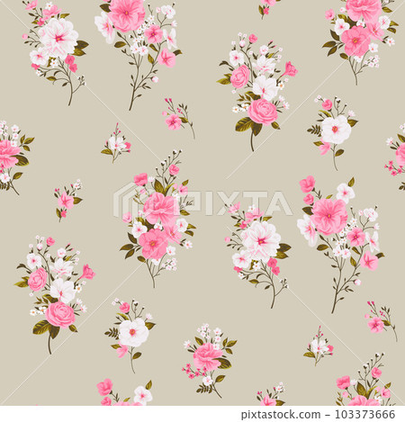 Seamless spring vector pattern with floral motif Seamless spring vector pattern with floral motif 103373666