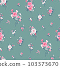 Seamless spring vector pattern with floral motif 103373670