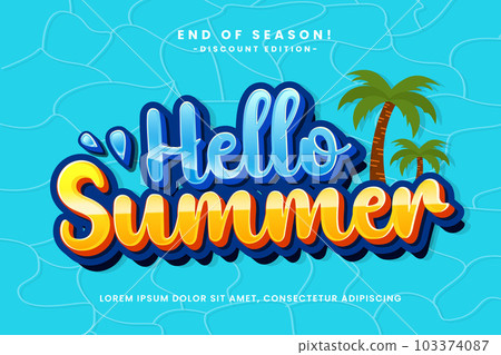 Summer Event Vector Text Effect Editable 103374087