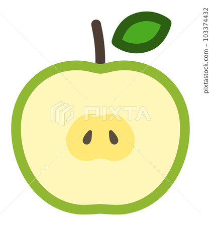 green apple cross section icon 103374432