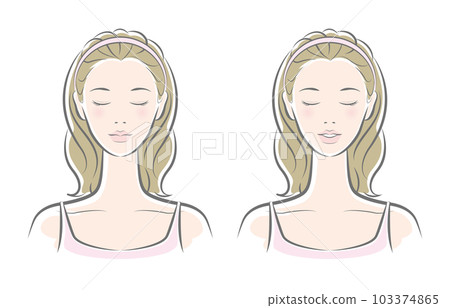 一個女人做皮膚護理的矢量圖 103374865