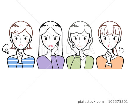 擔心或遇到麻煩的女性 103375201