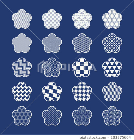 日本模式貼紙圖標(梅花) 日本模式貼紙圖標(梅花) 103375604