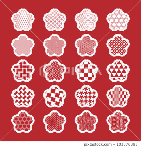 Japanese pattern sticker icon (cherry blossom) 103376383