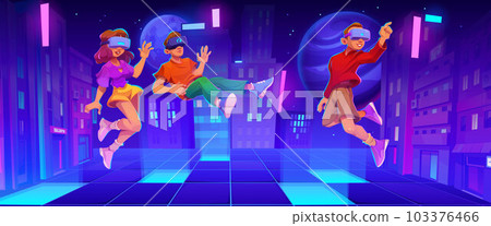 Metaverse game for character in glasses, vr p2e 103376466