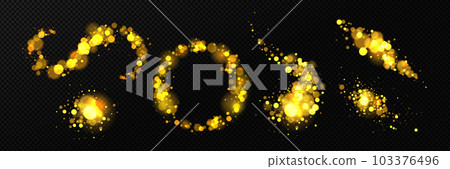 Blurred golden lights sparkling on black 103376496