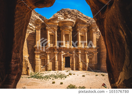 Ad Deir, The Monastery, located at petra in jodan 103376780