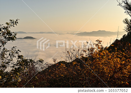 Mukouyama mountain range in autumn 103377052