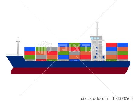 A container ship that transports sea freight A container ship that transports sea freight 103378566