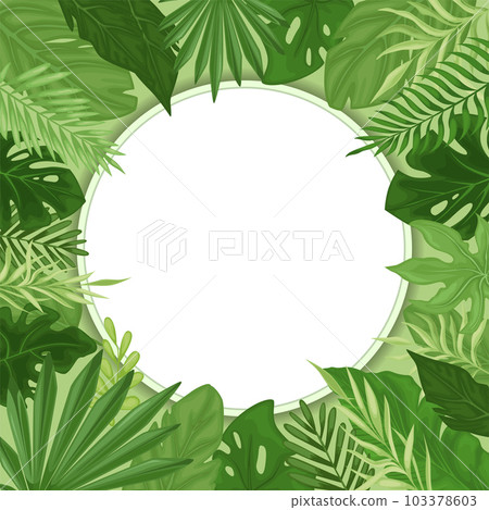 Tropical leaves in a round frame. Tropical leaves in a round frame. 103378603