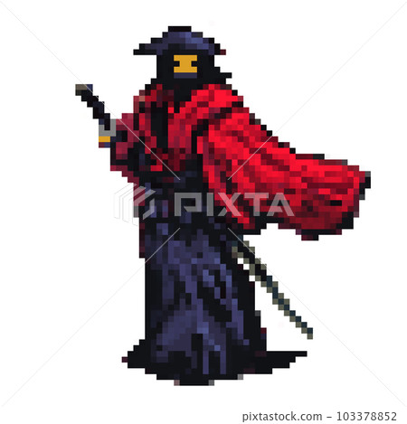 Samurai pixel art (standing pictures of enemy characters in RPG games) 103378852