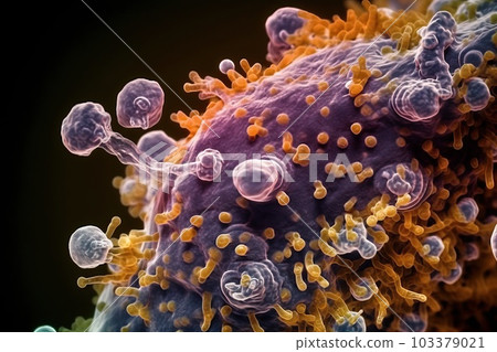 Bacteria of the deadly smallpox virus, generative AI 103379021
