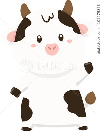 Cartoon cute ox or cow Character-插圖素材 [103379838] - PIXTA圖庫