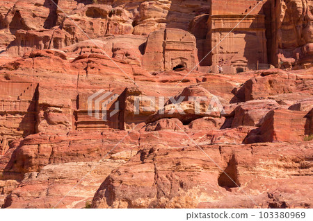 Facades Street in ancient city of Petra, Jordan 103380969