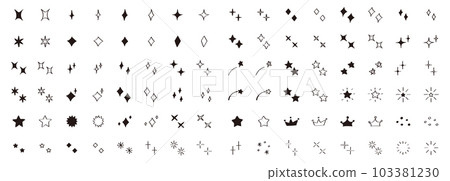 手繪星星/閃光圖標集簡單的手繪閃亮圖標 103381230