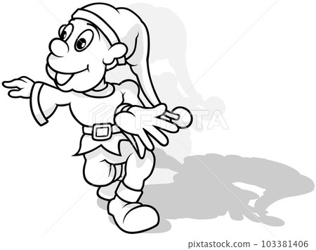 Drawing of a Forest Leprechaun in Clothes 103381406