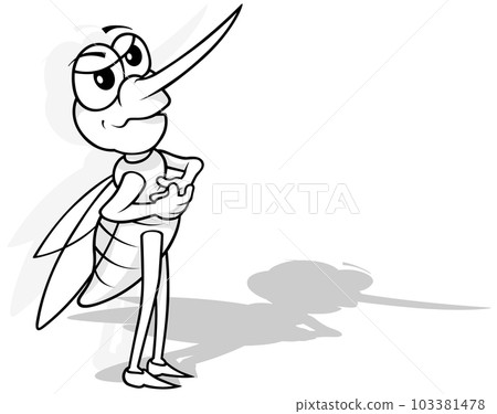 Drawing of a Standing Mosquito 103381478