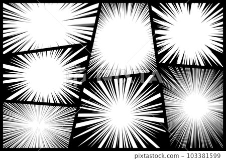 Comic book radial rays, lines. Comics background with motion, speed lines. Pop art style elements. Vector illustration 103381599