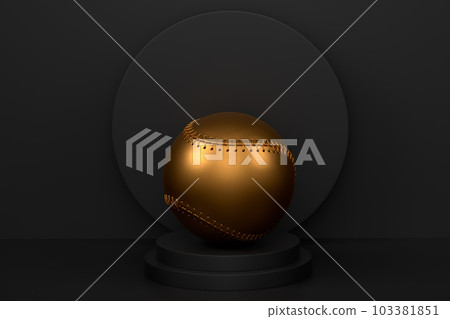 Football ball on cylinder podium with steps on monochrome background 103381851