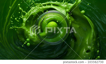 動態運動的綠色冰沙“人工智能生成的圖像” 103382730