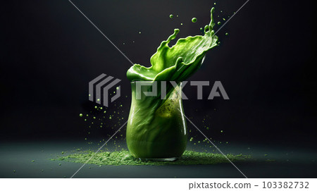 動態運動的綠色冰沙“人工智能生成的圖像” 103382732