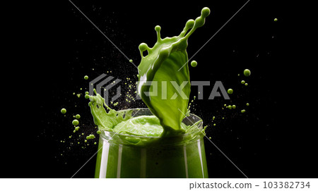 動態運動的綠色冰沙“人工智能生成的圖像” 103382734