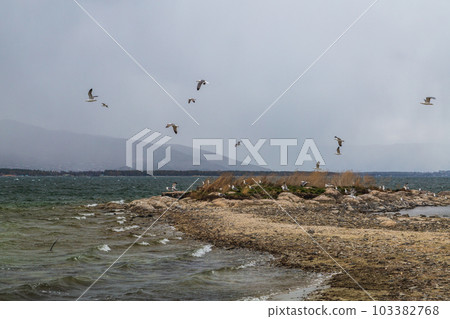 Armenia, lake Sevan, view from the mountain 103382768