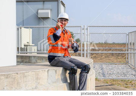Engineer working with confident. Worker outdoor working. Mega project construction. 103384035