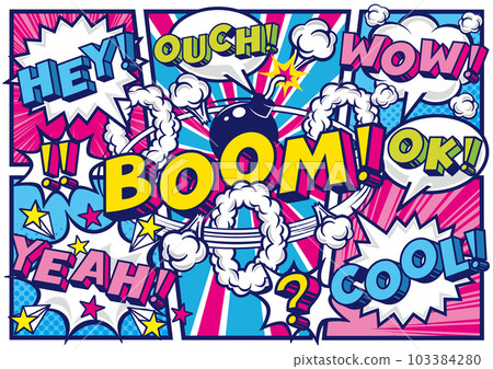 American comic style balloon material 103384280